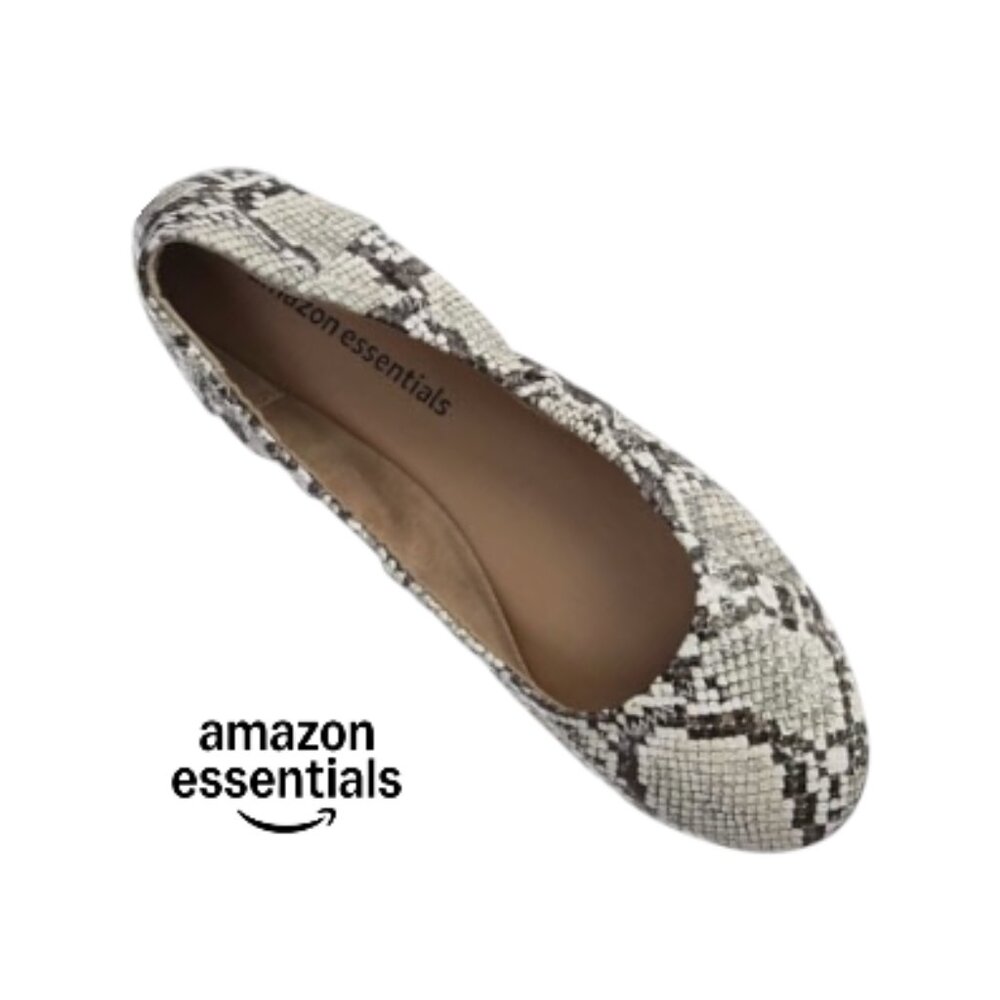 Amazon Essentials 10 Round Toe Snake Print Flats